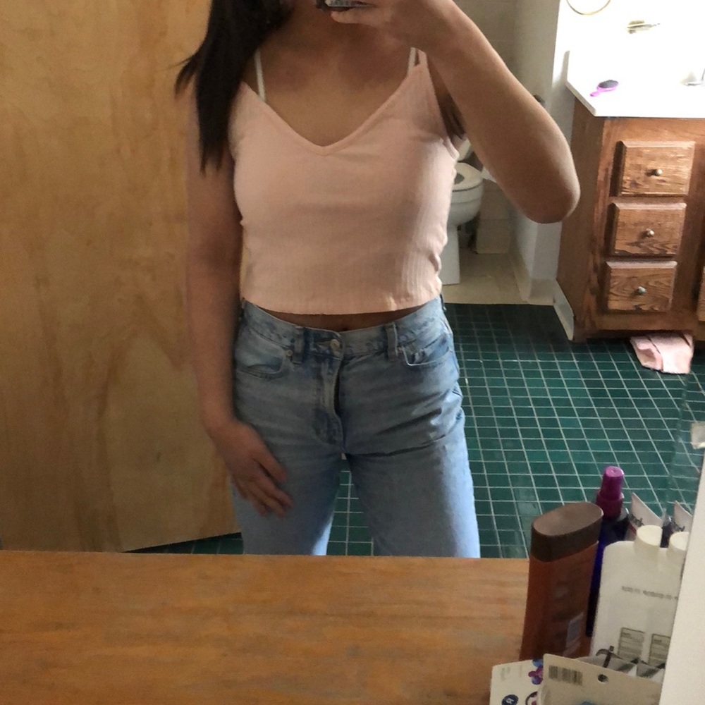 h&m pink crop top